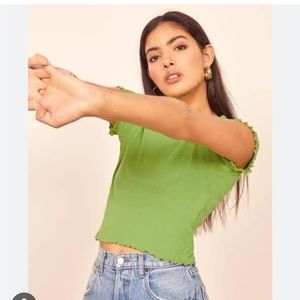 Reformation Daley Top in lime